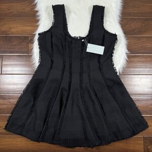 Antonio‎ Melani Women's Size 16 Black Sleeveless Tweed Jemma Fit N Flare Dress